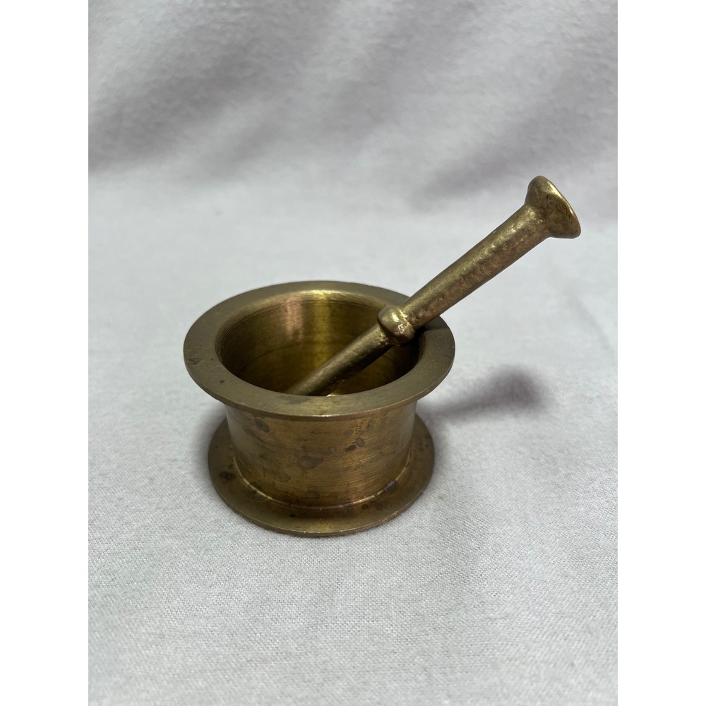 Vintage Brass Mortar and Pestle Gold Brass Vintage Apothecary Kitchen Decor